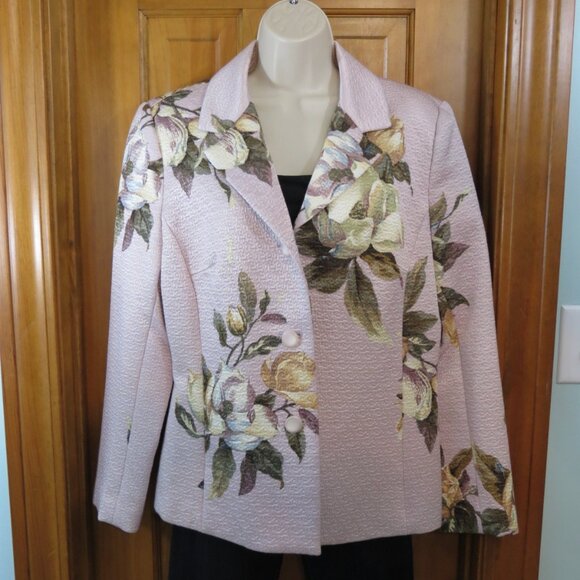 VTG Neiman Marcus Women's Lt Rose Silk/Cotton Blazer Lined Size Large - Picture 8 of 11